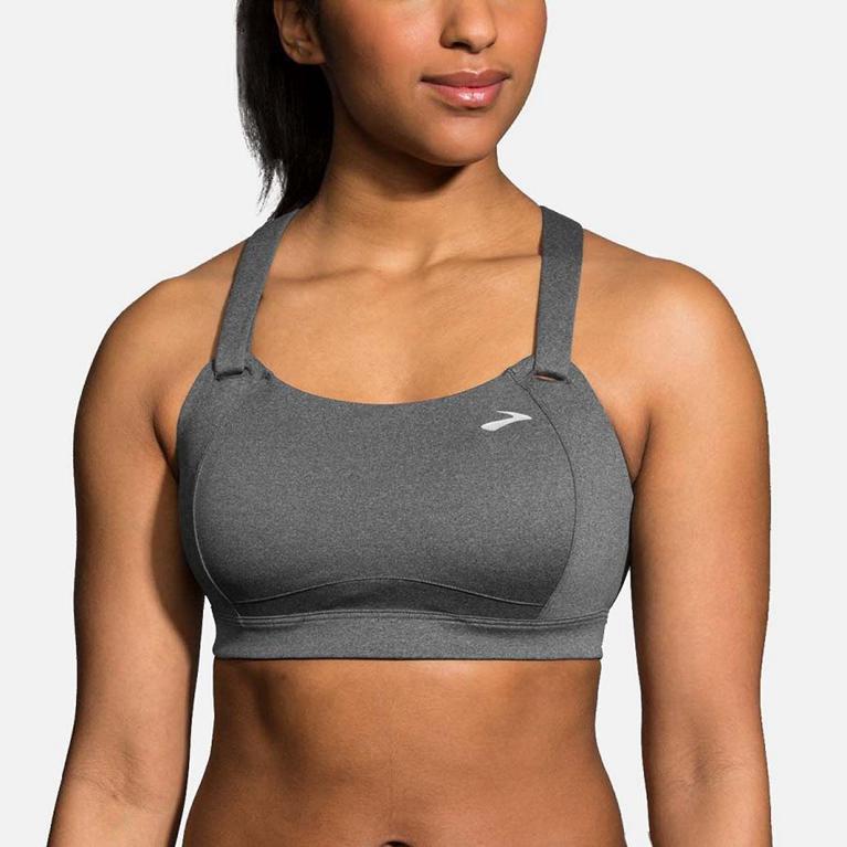 Brooks Juno Sports - Womens Running Bra - Grey (73492AWZM)